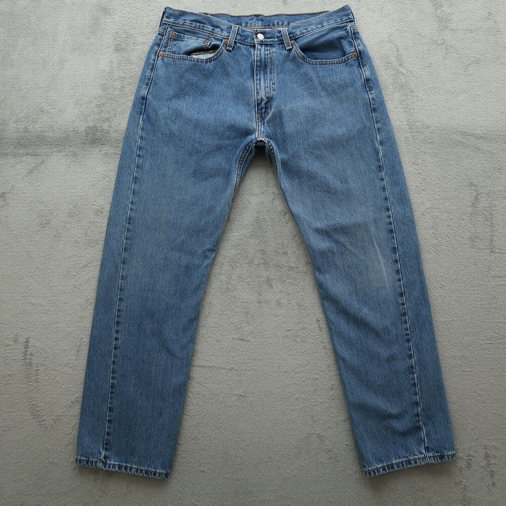 Levi's Jeans Mens Fits 36x32 (Hemmed) Blue 505 Straight Regular Fit Medium Wash